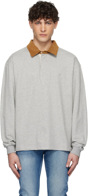Photo: Uniform Bridge Gray 'AE' Corduroy Collar Polo