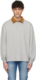 Uniform Bridge Gray 'AE' Corduroy Collar Polo