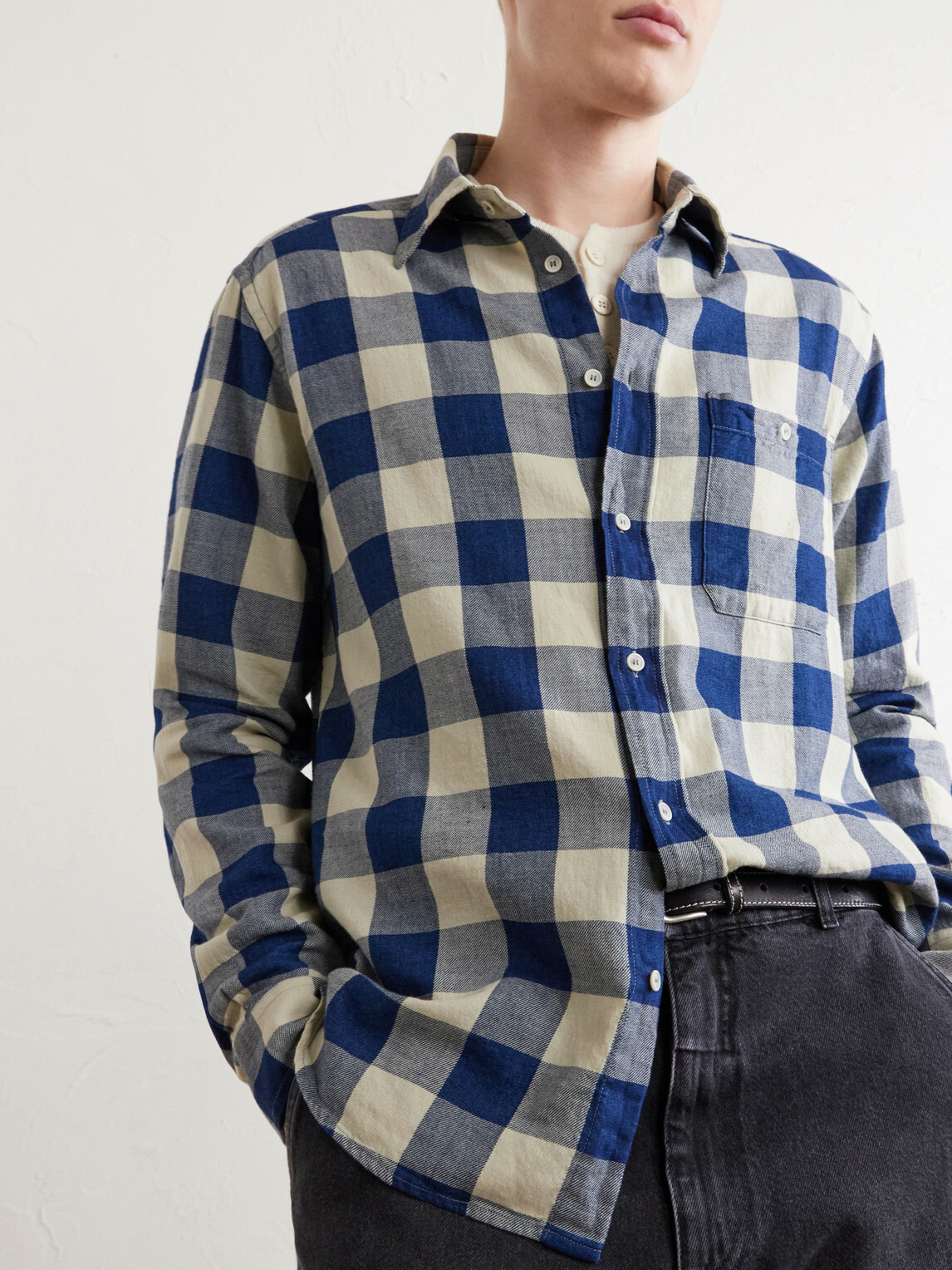 Barena - Checked Cotton-Twill Shirt - Blue