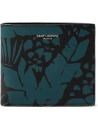 SAINT LAURENT - Printed Pebble-Grain Leather Billfold Wallet - Black