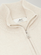 Mr P. - Wool and Cashmere-Blend Half-Zip Sweater - Neutrals