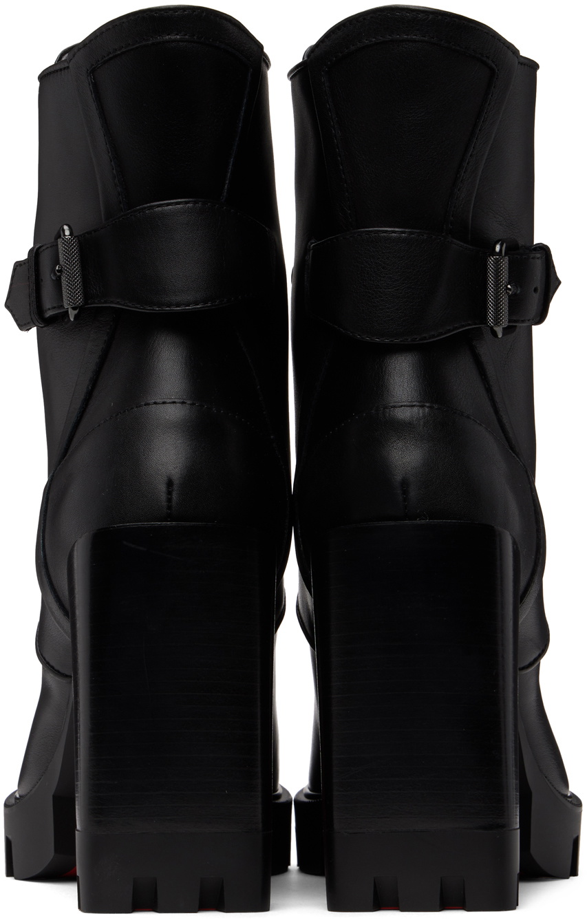 Cairo black lycra buckle platform ankle boots sale