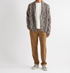 Deveaux - Sean Shawl-Collar Wool-Blend Bouclé Cardigan - Brown