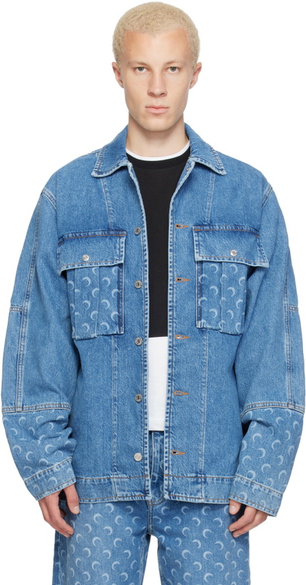 Photo: Marine Serre Blue Denim Trucker Jacket