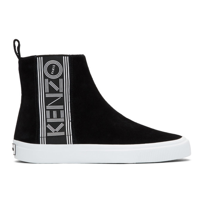 Photo: Kenzo Black Suede Kapri High-Top Sneakers