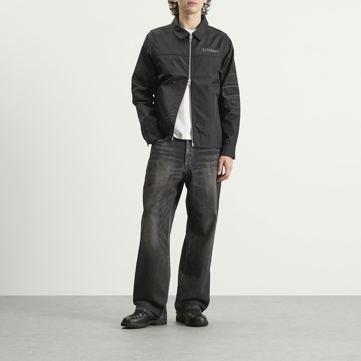 Pleasures Men's Helmets Nylon Work Jacket in Black