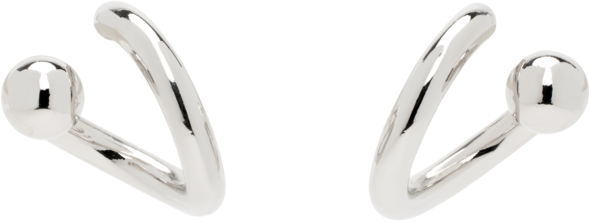 Justine Clenquet SSENSE Exclusive Silver Nate Single Earring