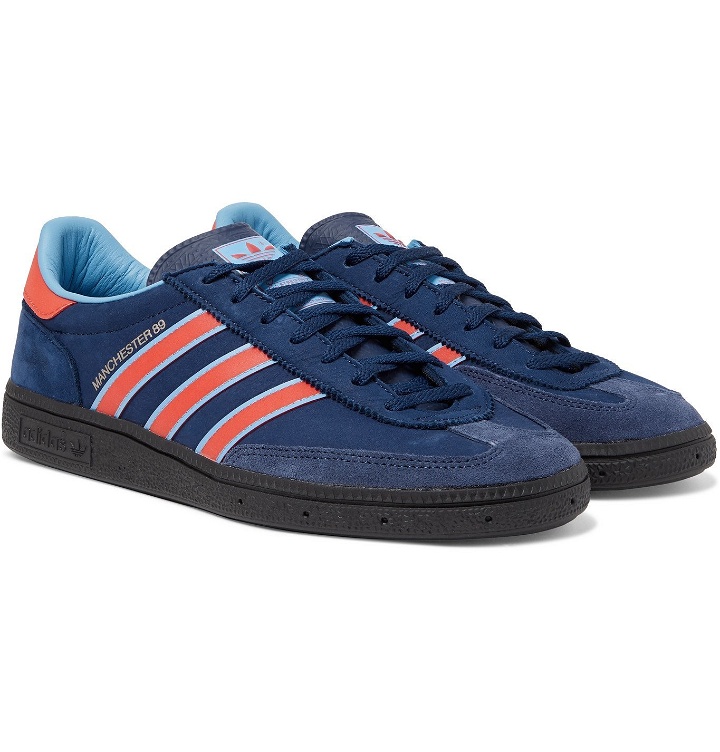 Photo: adidas Consortium - SPEZIAL Manchester 89 Leather-Trimmed Suede Sneakers - Blue