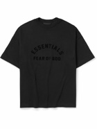 FEAR OF GOD ESSENTIALS - Oversized Logo-Appliquéd Cotton-Jersey T-Shirt - Black