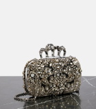 Alexander McQueen Knuckle Small embellished leather clutch bag