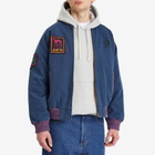 By Parra Men's Skull Stalker Varsity Jacket in Washed Blue
