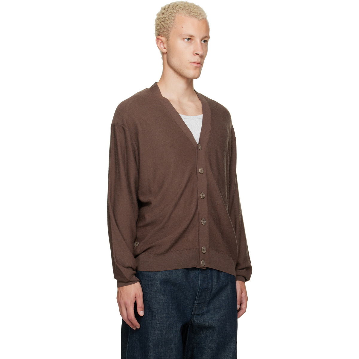 LEMAIRE Brown Relaxed Twisted Cardigan