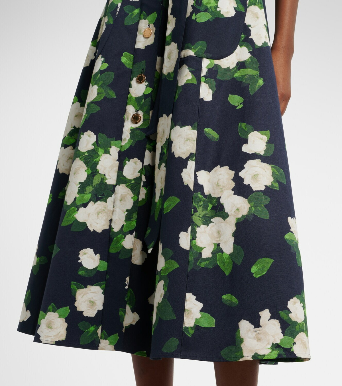 Carolina Herrera Floral faille midi dress