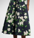 Carolina Herrera Floral faille midi dress