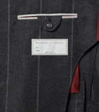 Brunello Cucinelli Chalk stripe wool, silk, and cashmere suit