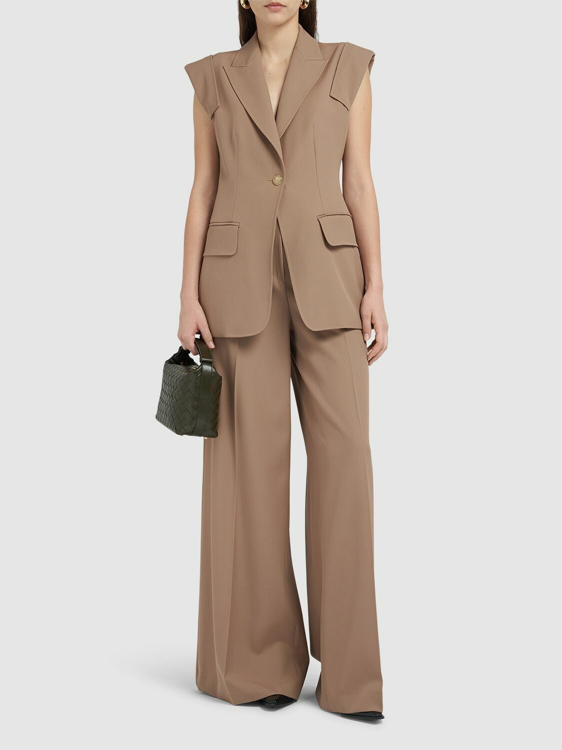 ☆MaxMara☆直営店買付☆お洒落Gabardine Jacket/BERGAMO Sleeveless gabardine jacket, camel | 