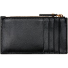 Versace Black & Brown Roomy Leather Zip Card Holder