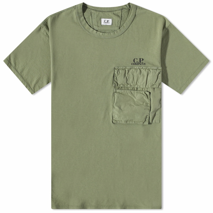 Photo: C.P. Company Men's Pocket Logo T-Shirt in Bronze Green
