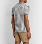 Orlebar Brown - Horton Slim-Fit Striped Silk and Cotton-Blend Polo Shirt - Blue
