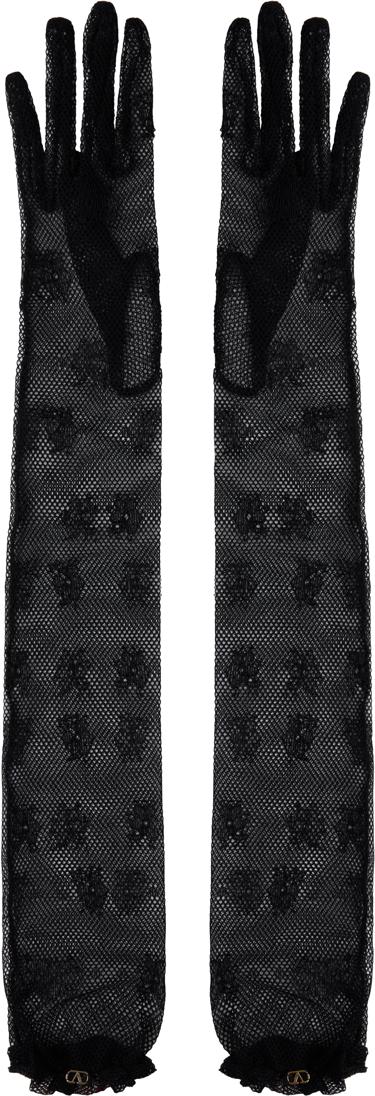 Valentino Garavani Cream Mesh Gloves Valentino Garavani