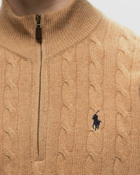 Polo Ralph Lauren Lscablehzpp Long Sleeve Pullover Brown - Mens - Zippers & Cardigans