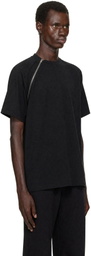 HELIOT EMIL Black Sequence Zip T-shirt