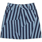 Kenzo Dazzle Stripe Blue Mini Skirt in Rinse Blue Denim