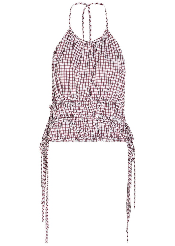 Photo: Liberowe Lina Checked Cotton-poplin top Red And White