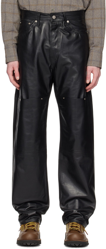 Photo: CARSON WACH Black 'The Calfskin 333' Leather Pants