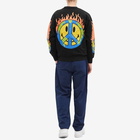 Market Men's Smiley Earth On Fire Crew Sweat in Black