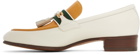 Gucci White & Yellow Paride Loafers