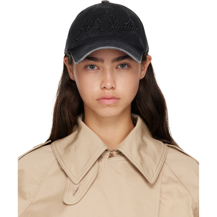 Photo: Acne Studios Black Embroidered-Logo Cap