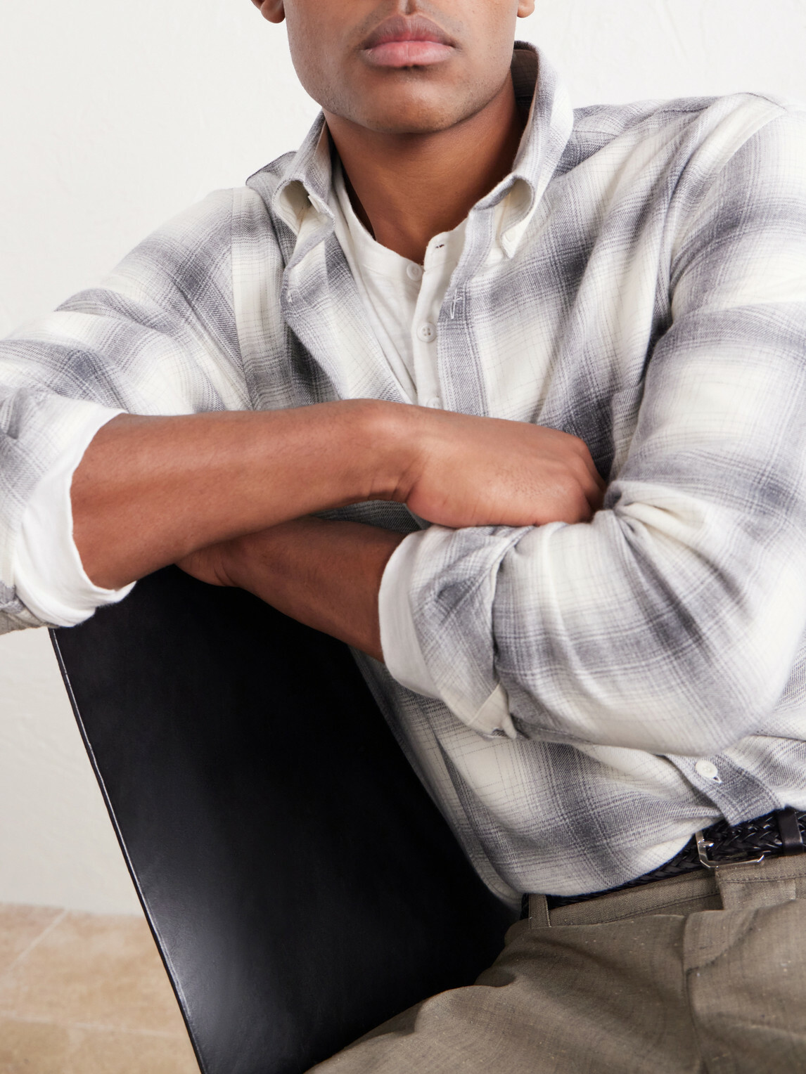 Sunspel - Checked Cotton-Flannel Shirt - Neutrals