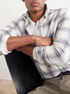 Sunspel - Checked Cotton-Flannel Shirt - Neutrals