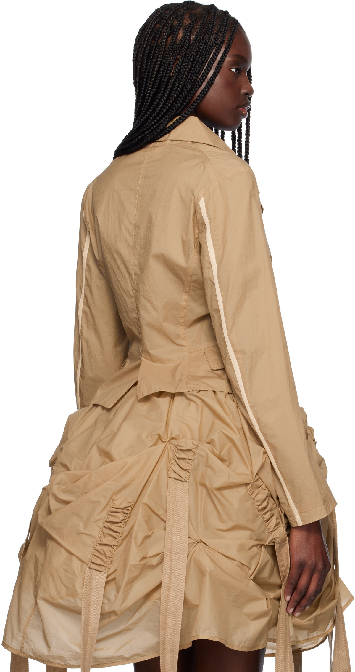 Renaissance Renaissance Beige Tank Double Layer Blazer