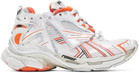 Balenciaga Orange & Off-White Runner Sneakers