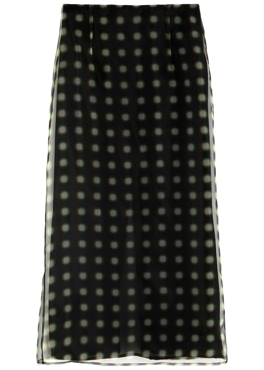 16 Arlington Dia Printed Chiffon Midi Skirt Green