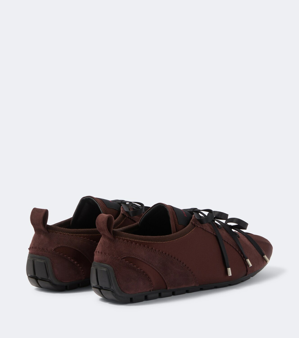 Simone Rocha Ballerina Grip suede-trimmed satin sneakers