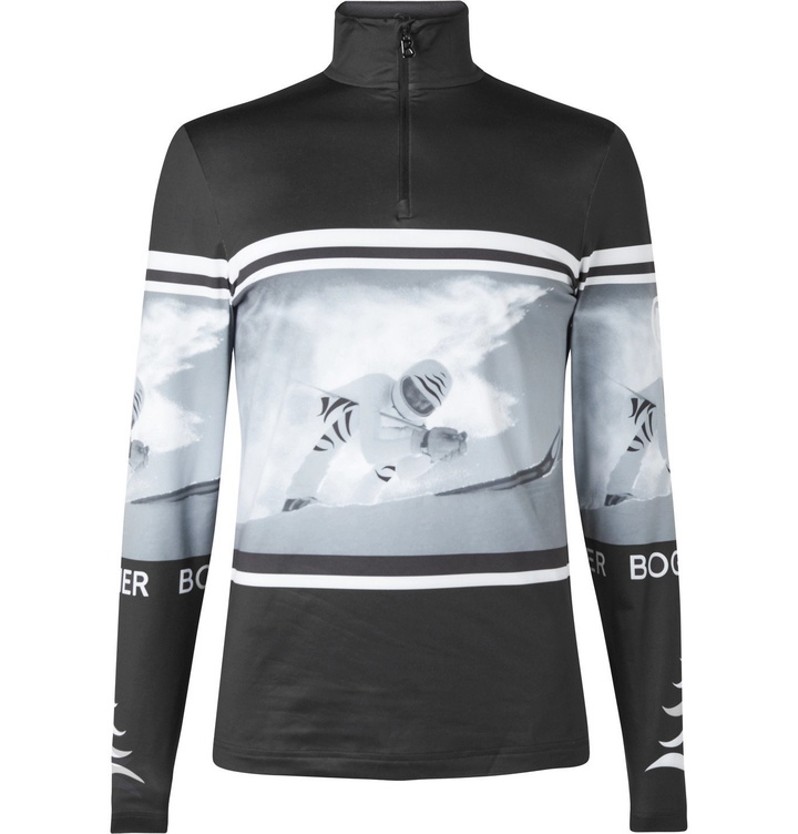 Photo: Bogner - Verti Printed Stretch-Jersey Half-Zip Base Layer - Black