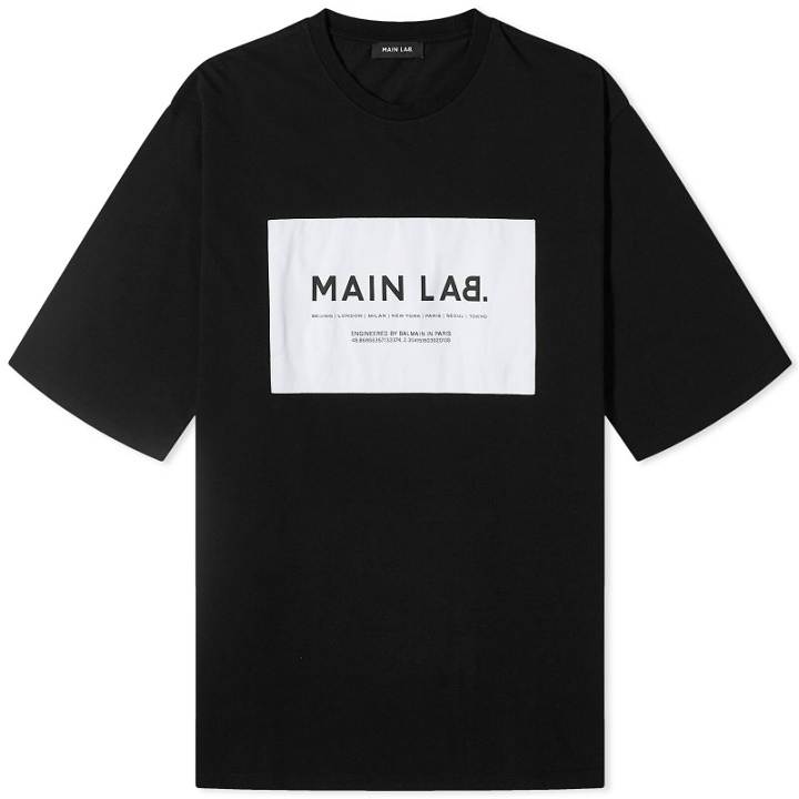 Photo: Balmain Men's Main Lab Logo T-Shirt in Black/White