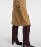 Moncler Belted denim midi skirt