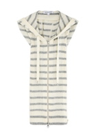 Veronica Beard Striped-intarsia Hooded Cashmere Dickey - Cream - One Size