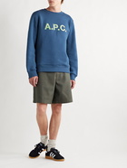 A.P.C. - Hugues Logo-Embroidered Cotton-Jersey Sweatshirt - Blue