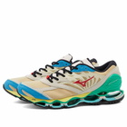 Mizuno Men's WAVE PROPHECY LS 'CITY POP' Sneakers in Mojave Desert/High Risk Red/Diva Blue