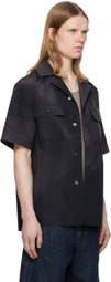 JiyongKim Black Sun-Bleached Tailored Collar Shirt