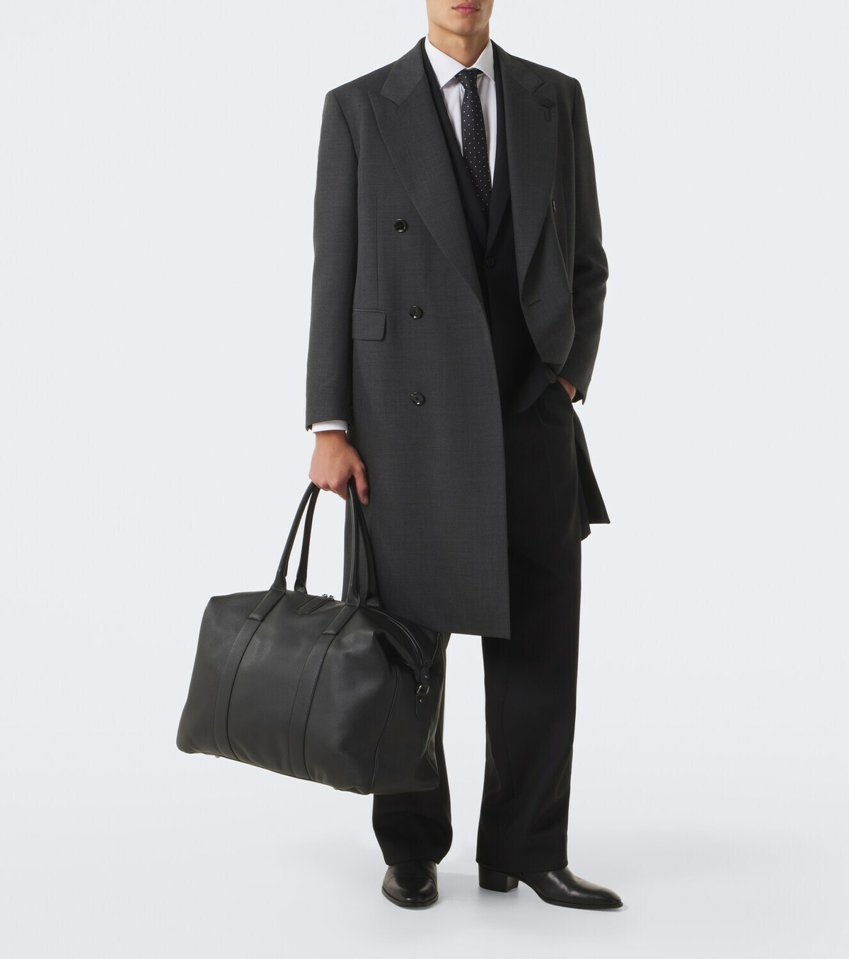 Canali Leather duffel bag