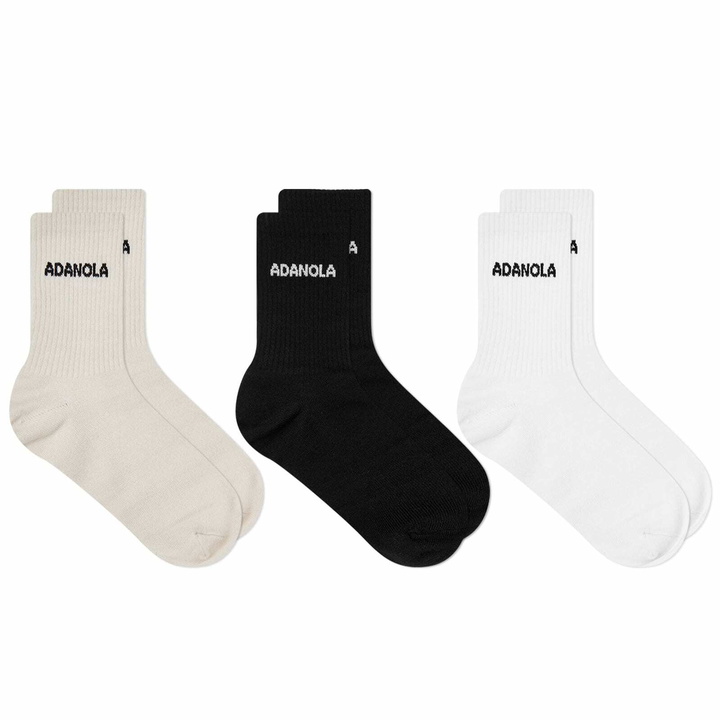 Photo: Adanola Women's Sock - 3 Pack in Cream/Black/White