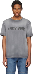 Helmut Lang Gray Garment-Dyed 'New York' T-shirt
