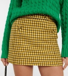 Plan C - Houndstooth checked wool miniskirt