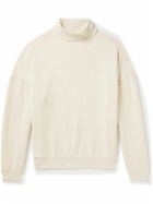 Monitaly - Super Russell Fleece-Back Cotton-Jersey Turtleneck Sweatshirt - Neutrals